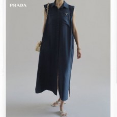 PRADA 프라다 Midnight Linen Dress