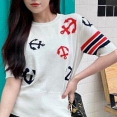 THOM BROWNE 톰브라운 멀티 앵커 라운드 반팔 니트