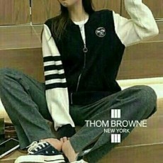 THOM BROWNE 톰브라운 집업니트블루종