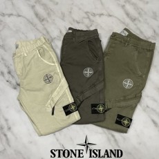 STONEISLAND 스톤아일랜드 가먼트다잉 다이애거널라인 지퍼카고 팬츠