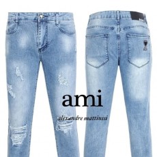AMI 아미 하트 로고 데미지 워싱 청바지