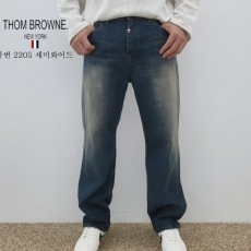 THOM BROWNE 톰브라운 세미 와이드 청바지