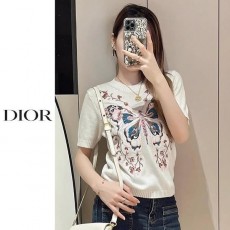 DIOR 디올 나비 자수 반팔니트