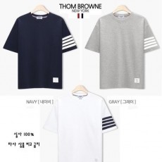 THOM BROWNE 톰브라운 베이직 라운드 반팔 트레이닝 세트