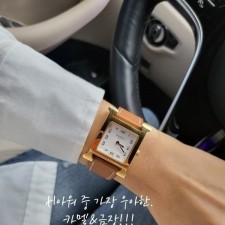 HERMES 에르메스 H아워 스몰 카멜(엡솜)스트랩&금장(골드스틸)