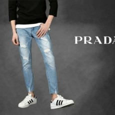 PRADA 프라다 다트 디스트로이드 워싱 진