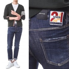 DSQUARED2 디스퀘어드2  세븐24자수로고패치 진청 캣워싱진