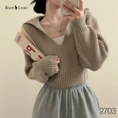 POLO 폴로 오프숄더 카라 니트탑