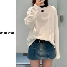 MIUMIU 미우미우 배색 패치 티셔츠
