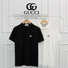 GUCCI 구찌 크라운 자수 카라 반팔티셔츠