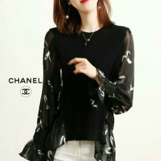 CHANEL 샤넬 쉬폰배색니트BL