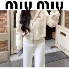 MIUMIU 미우미우 블록 밍크후드집업