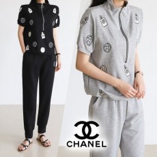 CHANEL 샤넬 Tencel mix harf neck short sleeve set up