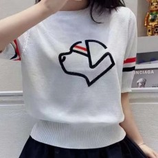 THOM BROWNE 톰브라운 닥스훈트 헤드 라운드 반팔 니트