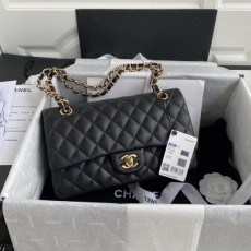 CHANEL 샤넬 클래식 미듐 캐비어 금장 플랩백